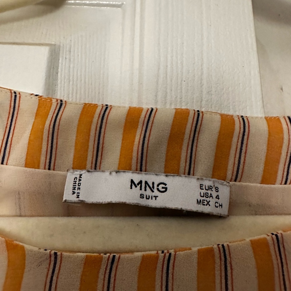 Mango Striped Blouse in Orange and Cream